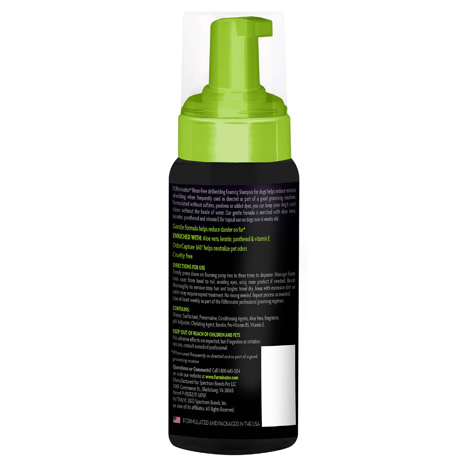 FURminator Rinse Free deShedding Foaming Shampoo For Dogs 8.5